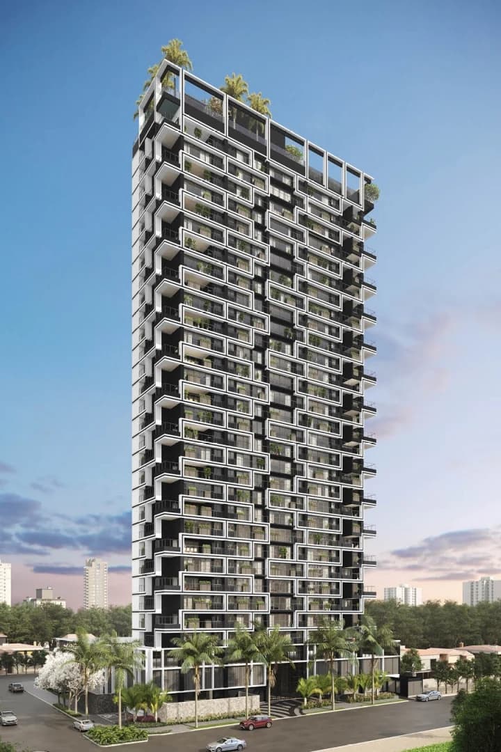 Fachada no Opus Gyro Rooftop, em Goiânia
