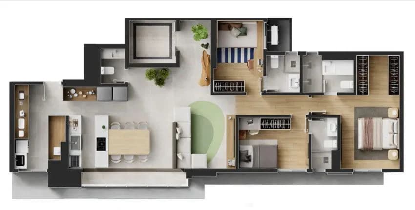 Planta 2501 e 118 m² no Marista 262