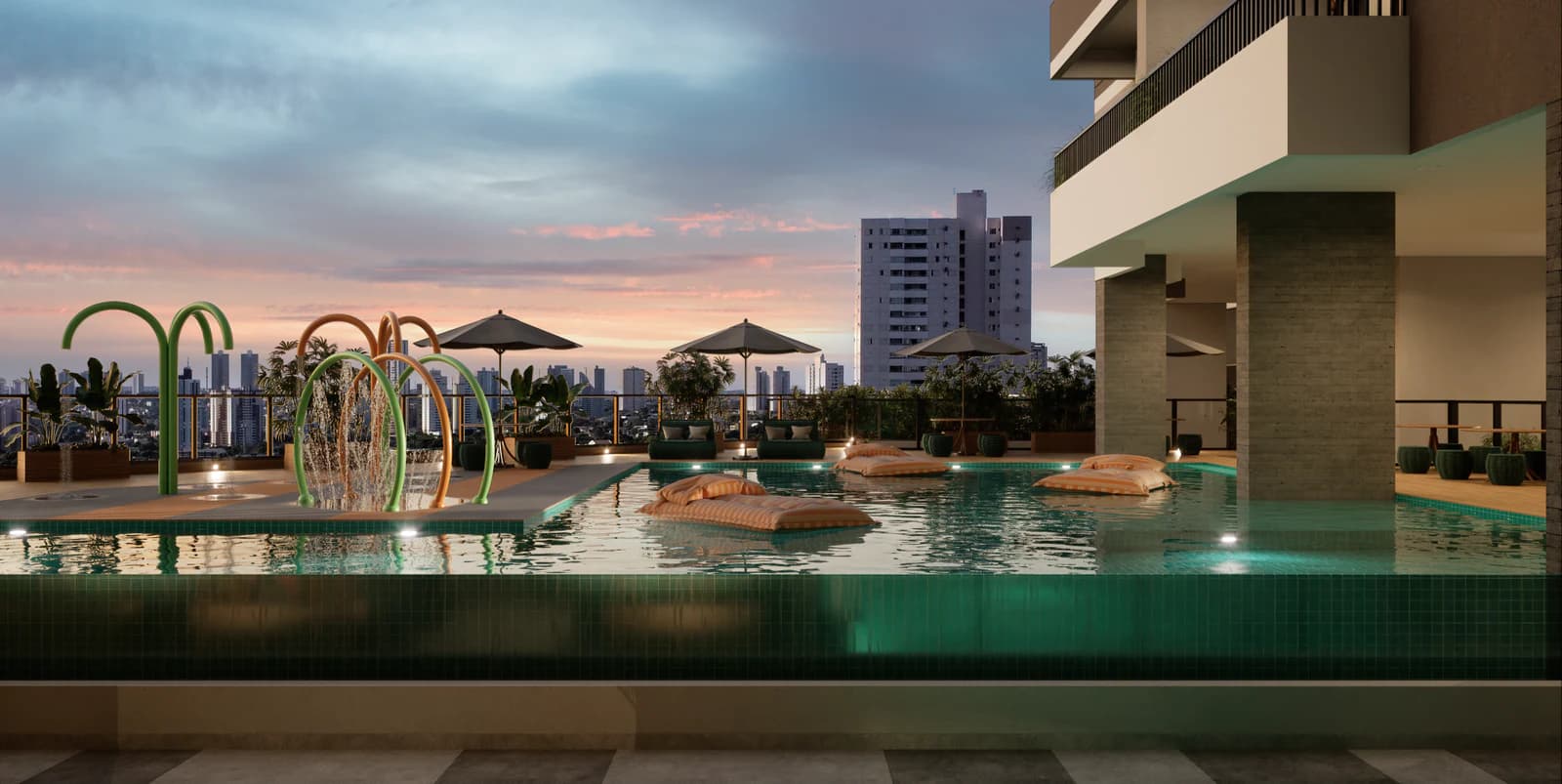 Piscina no B.Great Nova Suíça, em Goiânia