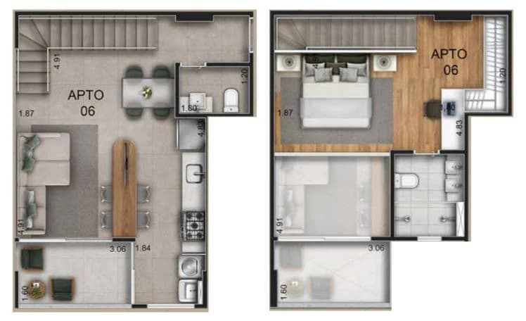 Planta 2206 e 76 m² no Euro Towers - Residencial