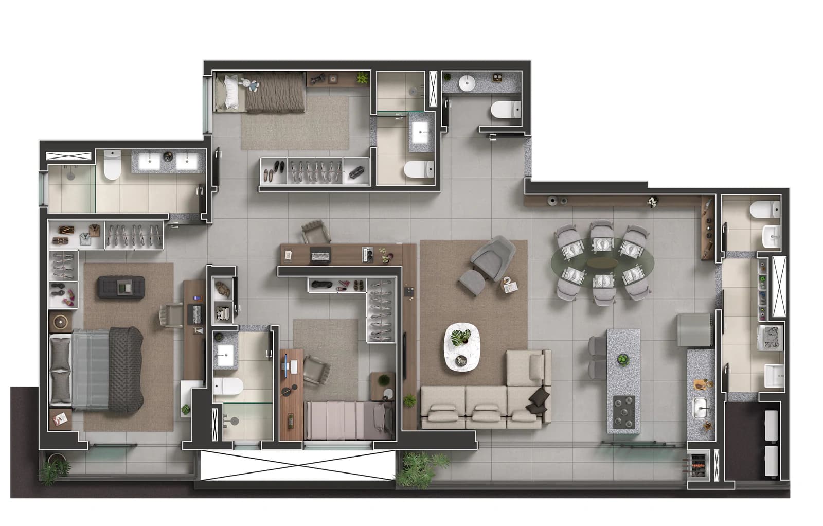 Planta 2201 e 120 m² no Magno FR