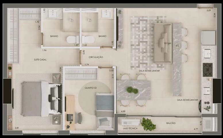 Planta 0405B e 72 m² no Storya Casa Versátil