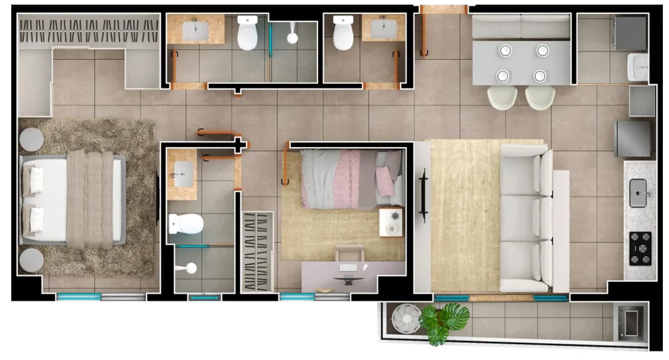 Planta 503B e 74 m² no Viverde Areião