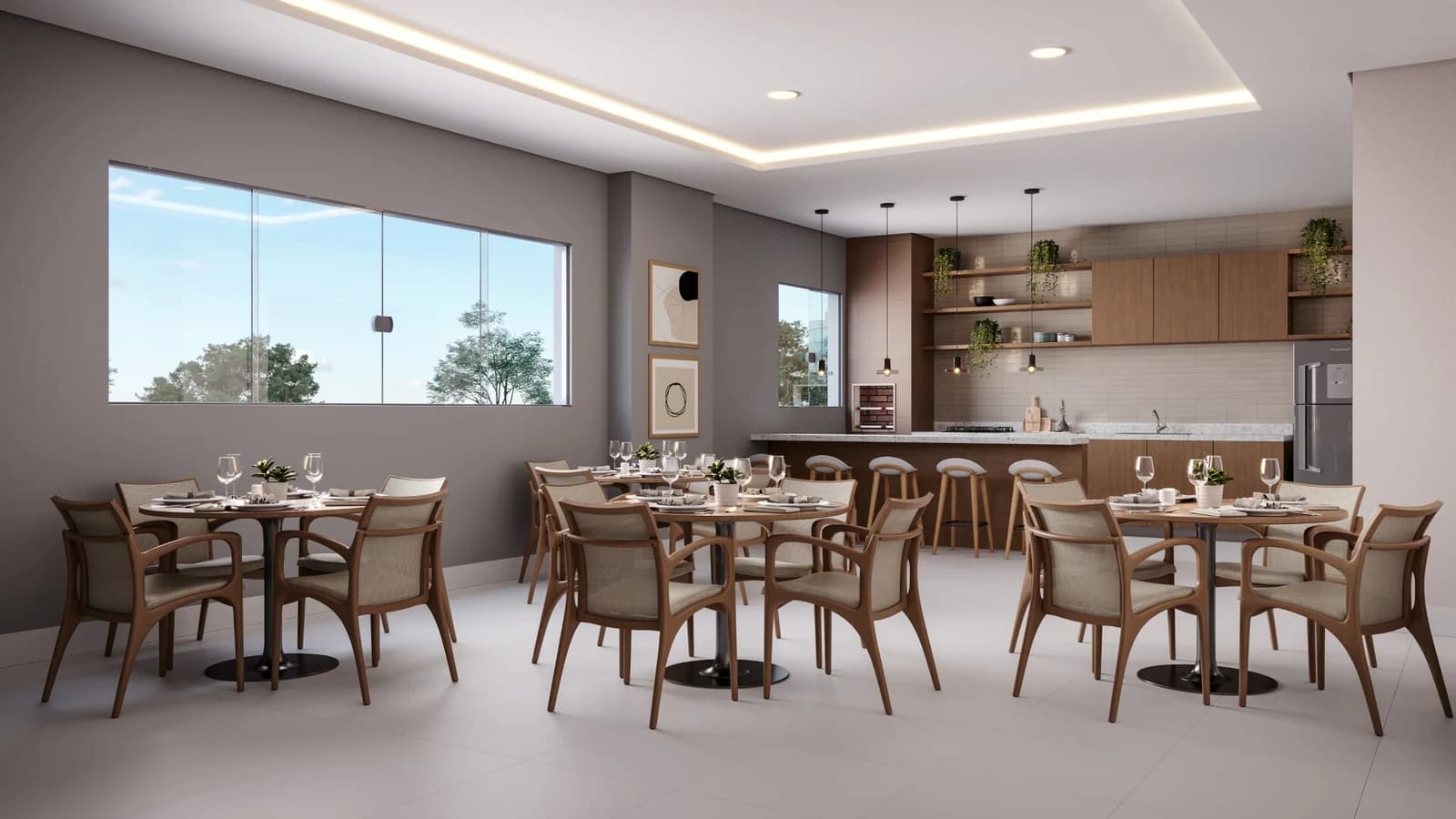 Espaco gourmet no Viverde Areião, em Goiânia