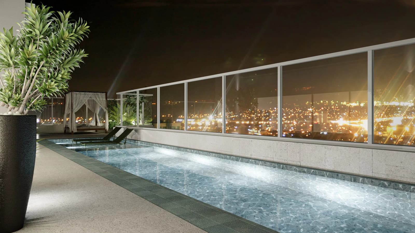 Piscina no Katedral Sky Rooftop, em Goiânia