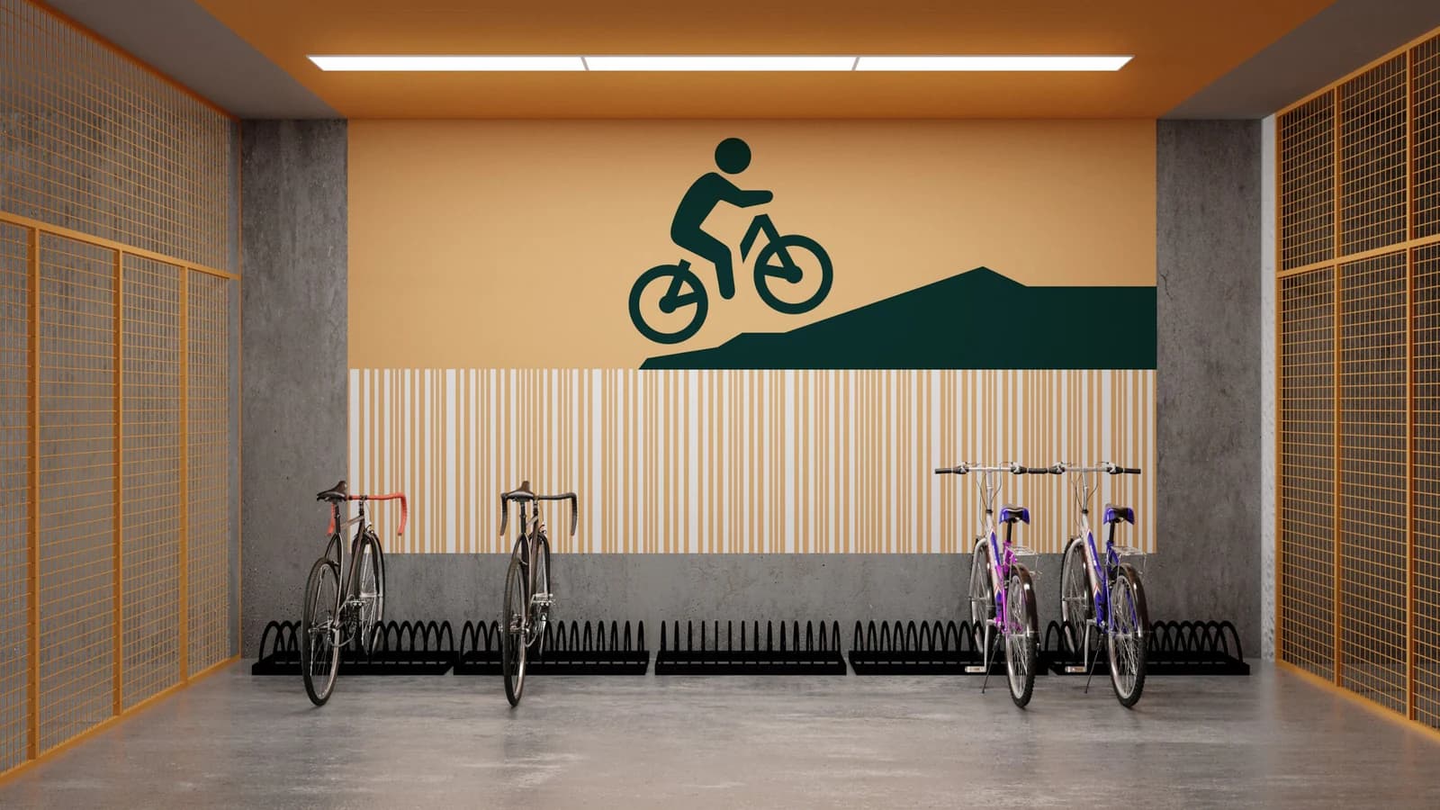 Bicicletario no Cult Oxford, em Goiânia