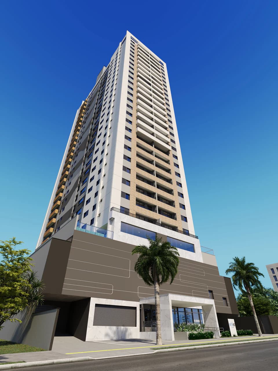 Fachada no Residencial Ritmo Bueno, em Goiânia
