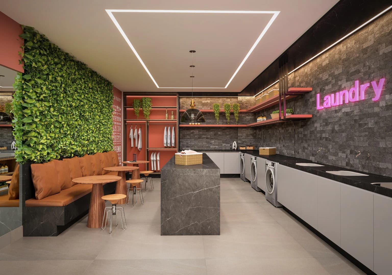Lavanderia no 140 Wellness Marista, em Goiânia