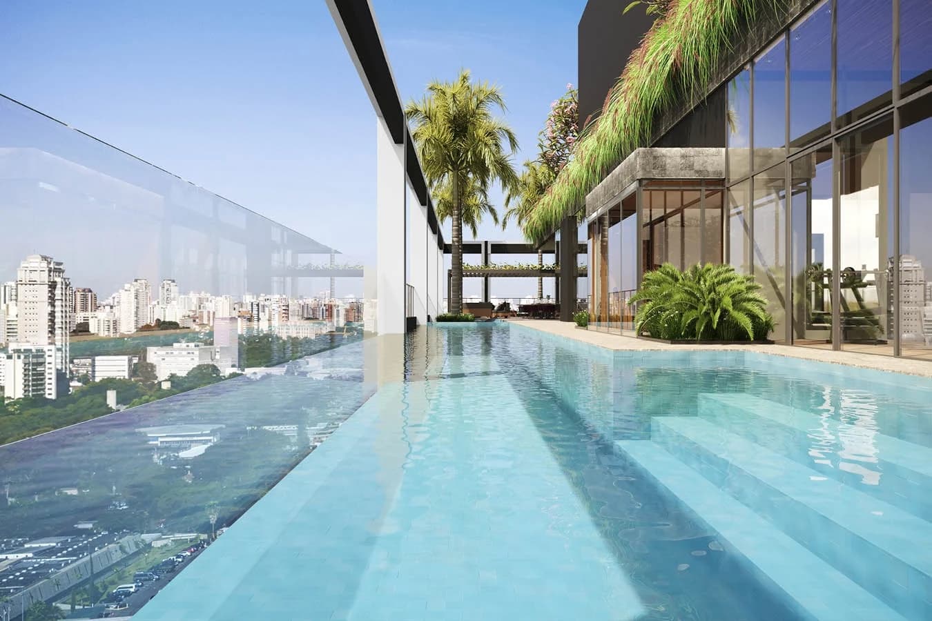 Piscina no Opus Gyro Rooftop, em Goiânia