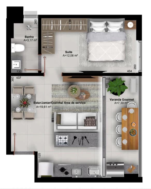 Planta 3407S e 49 m² no Lux Oeste - Residencial