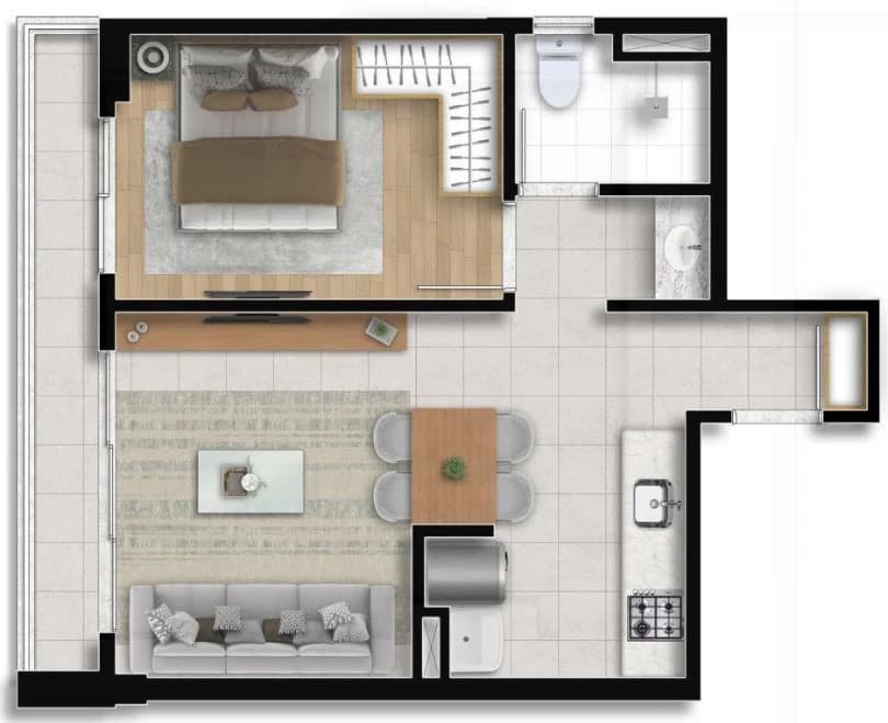 Planta 1302 e 41 m² no 140 Wellness Marista