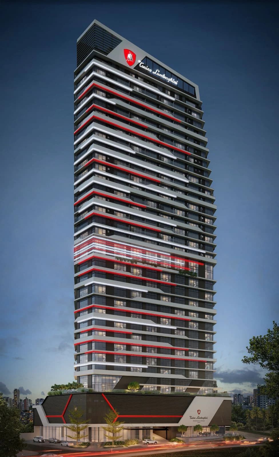 Vista do empreendimento no Tonino Lamborghini Residences e Offices, em Goiânia