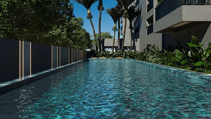 Piscina no Jardim Areião, em Goiânia
