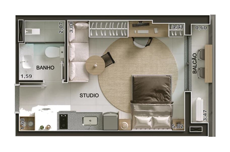 Planta Final 07 e 08 e 29 m² no Hype Ricardo Paranhos