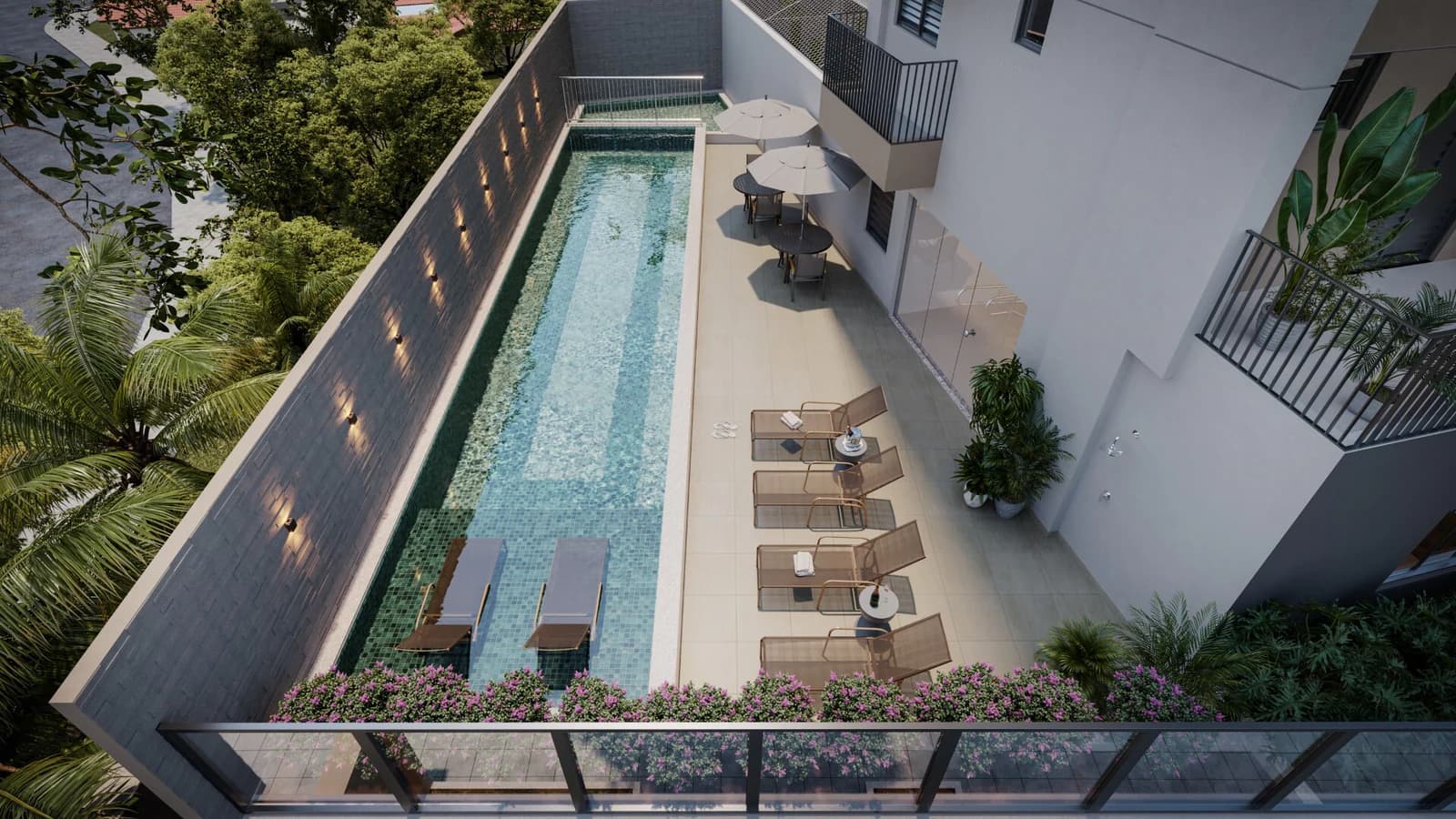 Piscina no Viverde Areião, em Goiânia