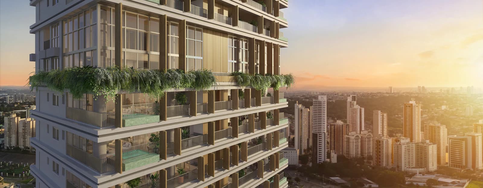 Fachada no Autêntico Flamboyant Residencial, em Goiânia