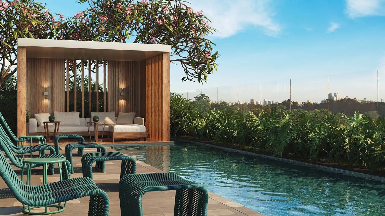 Piscina no Gyro Vaca Brava Design, em Goiânia