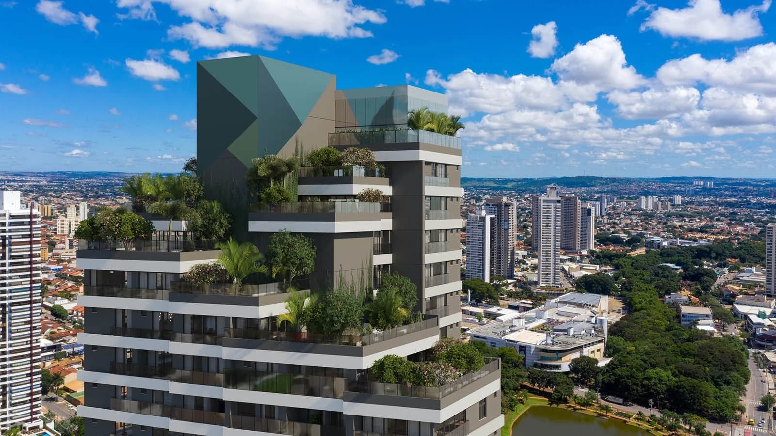 Voo de passaro no Gyro Vaca Brava Design, em Goiânia