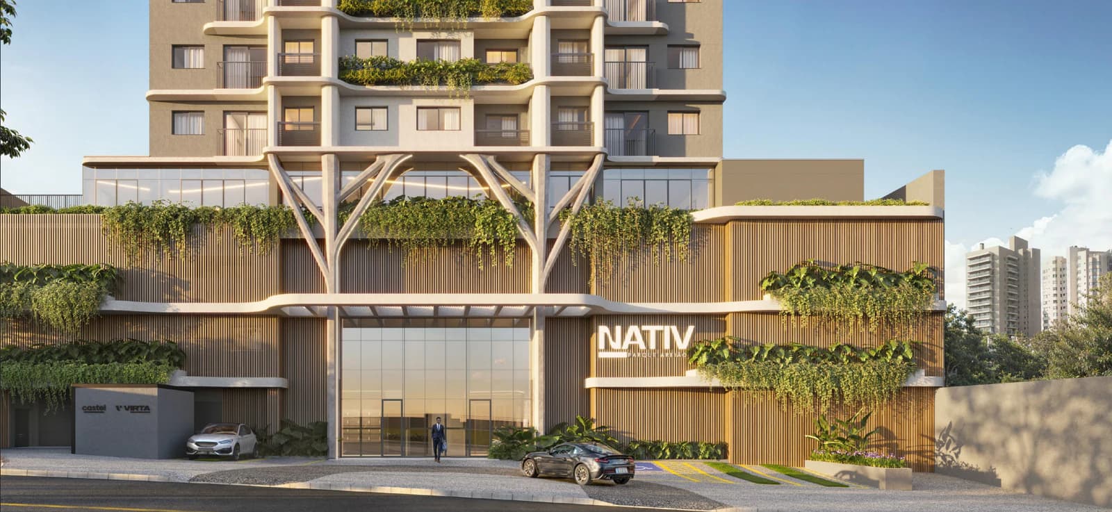 Fachada no Nativ Parque Areião, em Goiânia