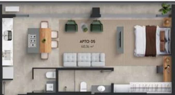 Planta 705 e 60 m² no Séren Type