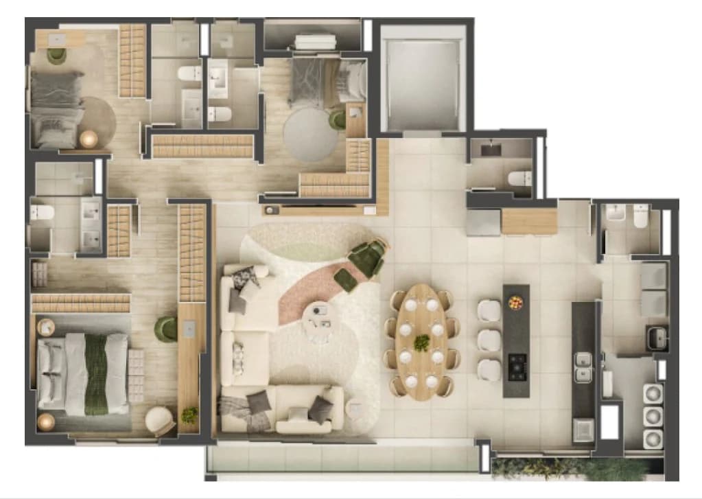 Planta 1501 e 151 m² no Praça 232
