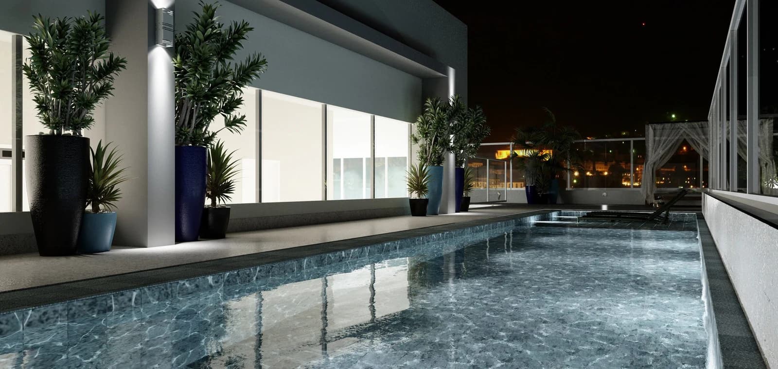 Piscina no Katedral Sky Rooftop, em Goiânia