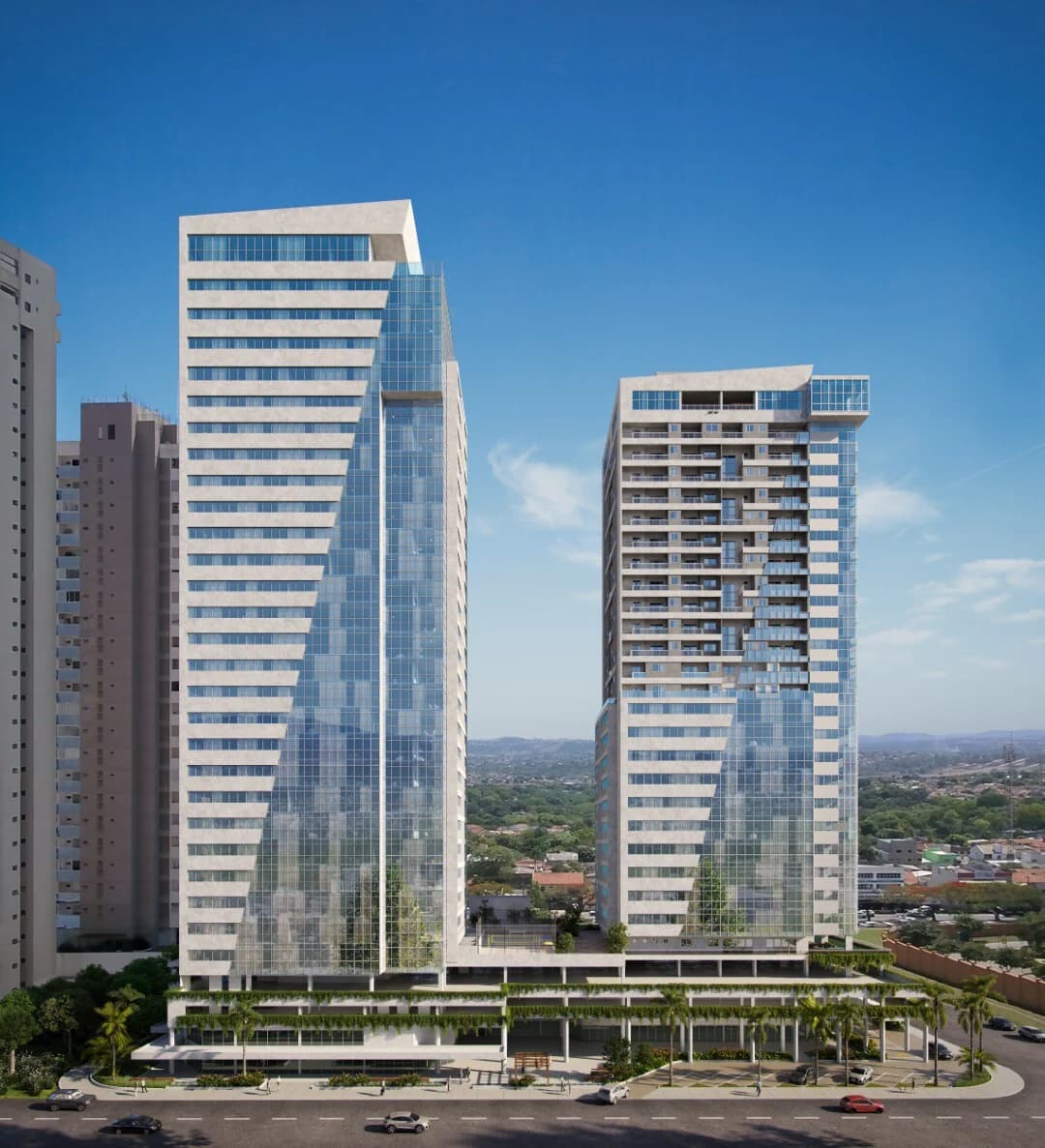 Fachada no Euro Towers - Residencial, em Goiânia