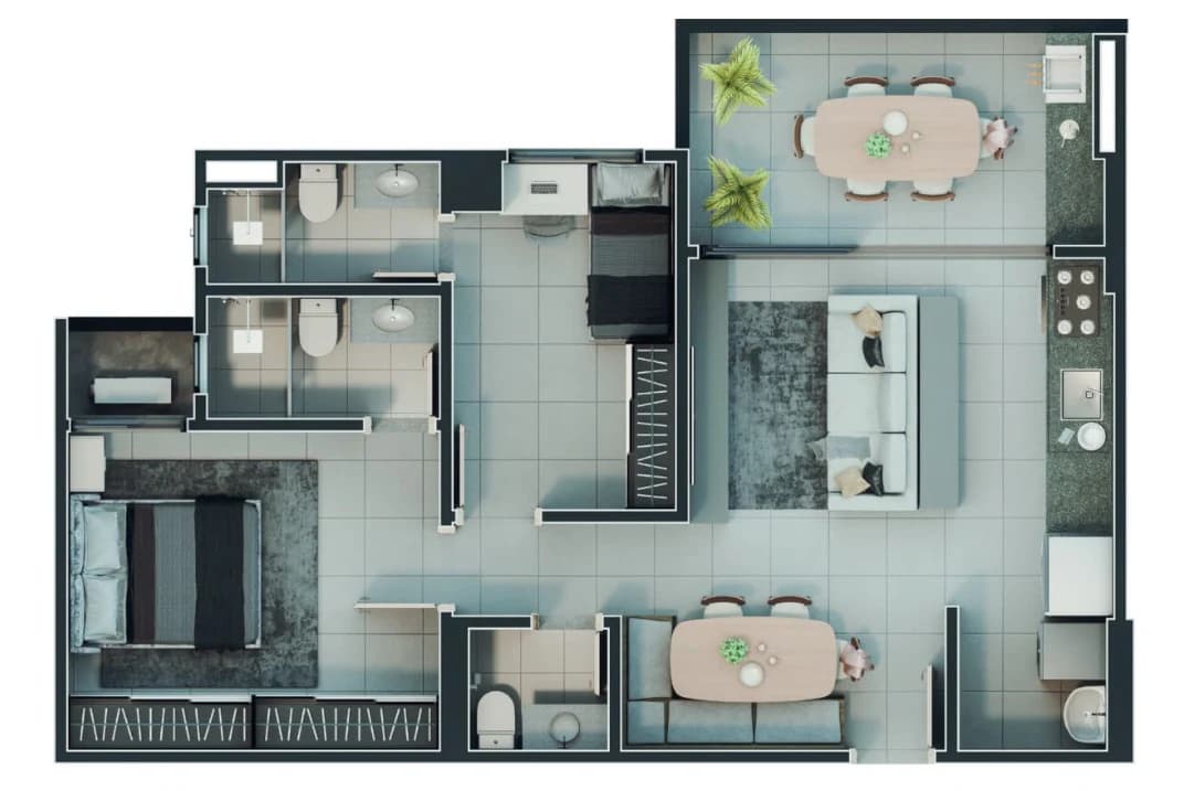 Planta 903C e 74 m² no B.Great Nova Suíça