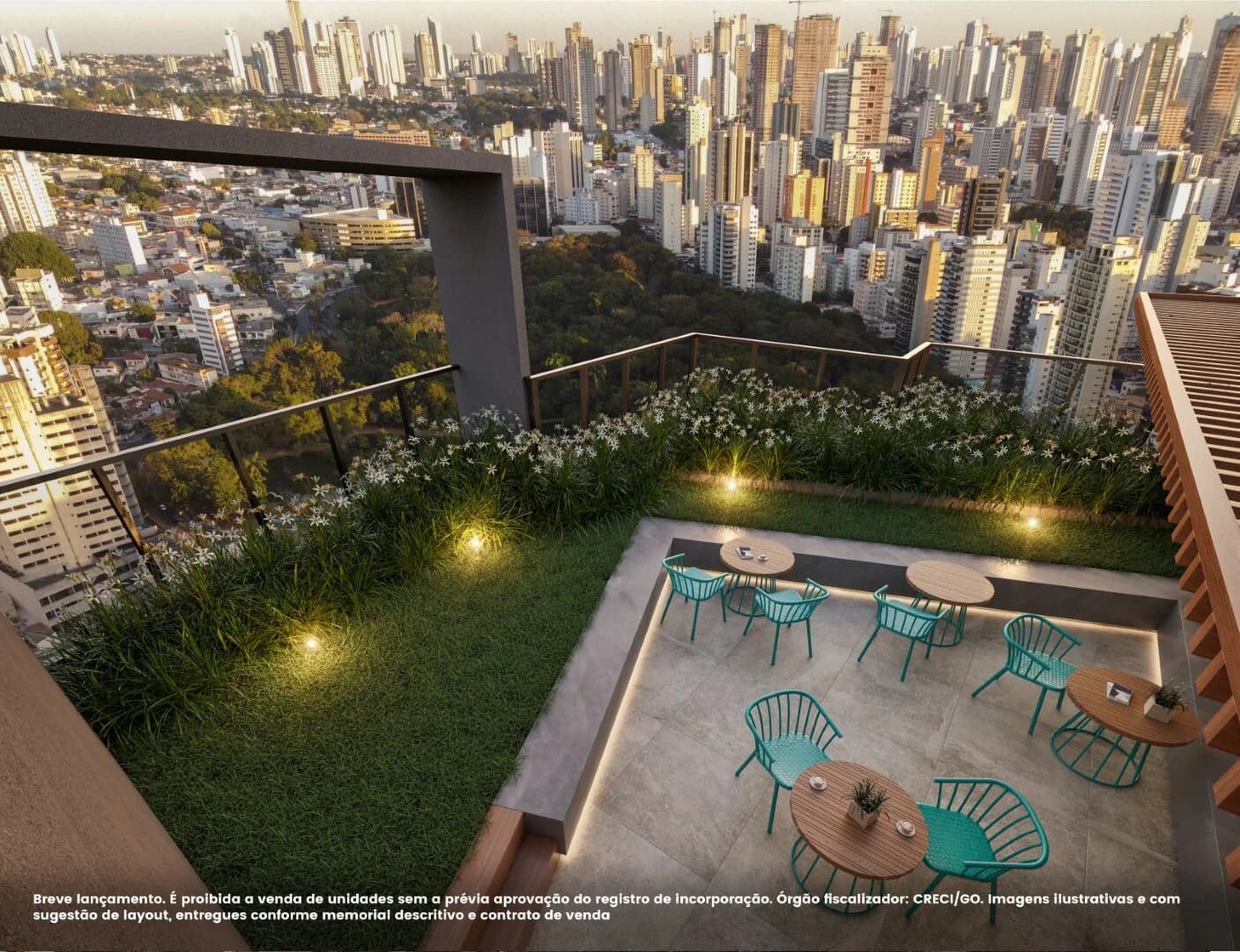 Terraco coletivo no B.Great Bosque dos Buritis, em Goiânia