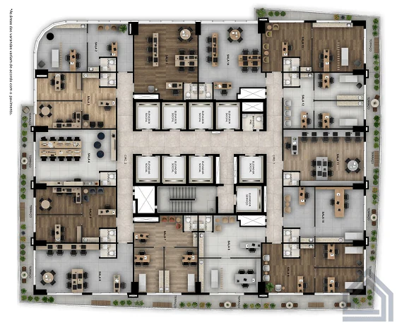 Planta Sala e 46 m² no Cidade Opus Corporate Center