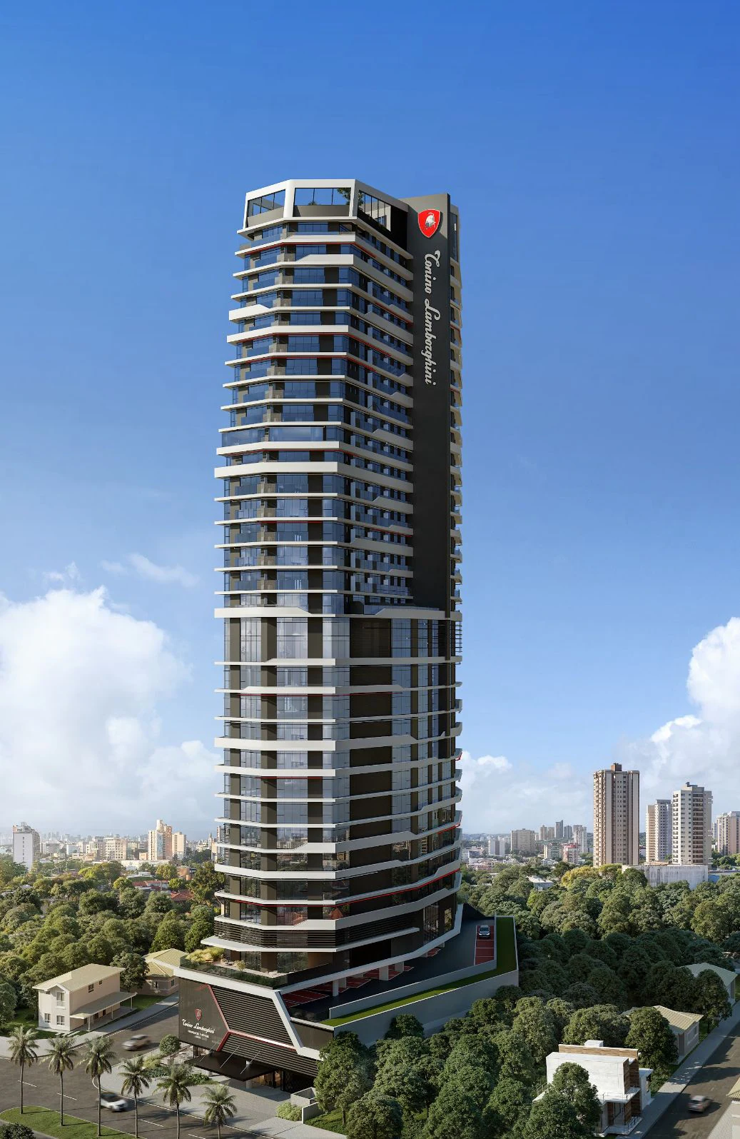 Vista do empreendimento no Tonino Lamborghini Residences e Offices, em Goiânia