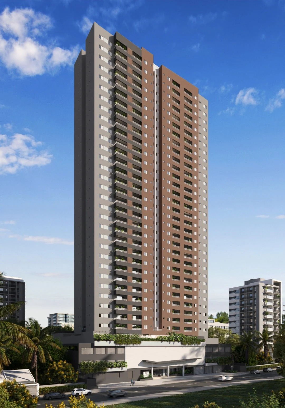 Fachada no Varandas Bueno, em Goiânia