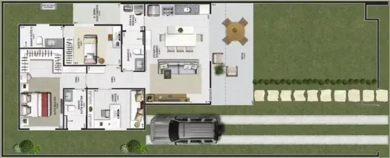 Planta 3 Quartos e 110 m² no Jardins Frankfurt