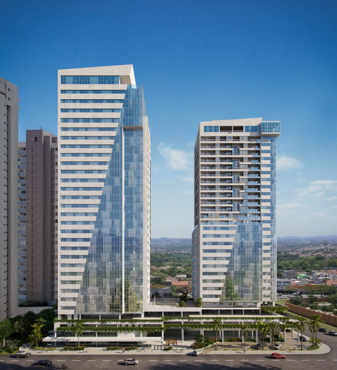 Fachada no Euro Towers - Residencial, em Goiânia