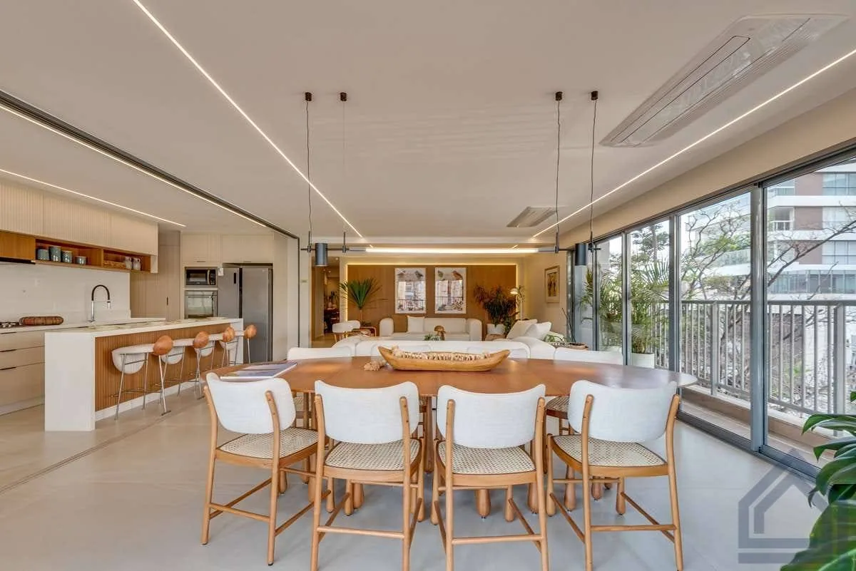 Fotografia real de apartamento decorado em empreendimento residencial de Goiânia