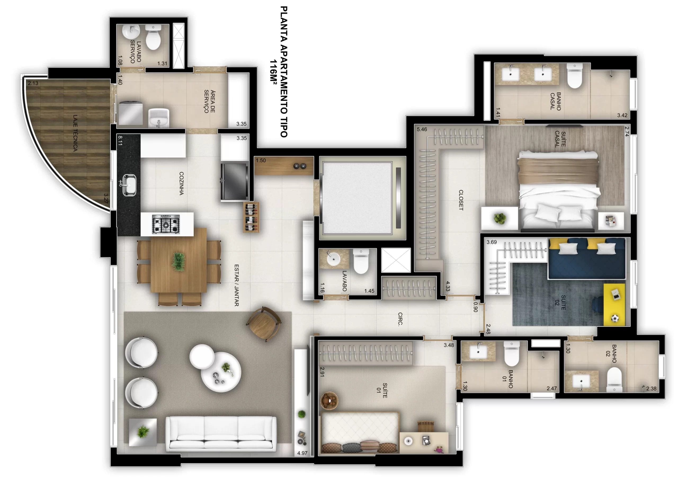 marista fluence planta apto tipo 116