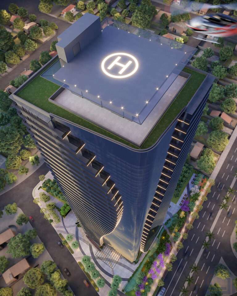 cidade opus corporate center perspectiva heliponto na cobertura