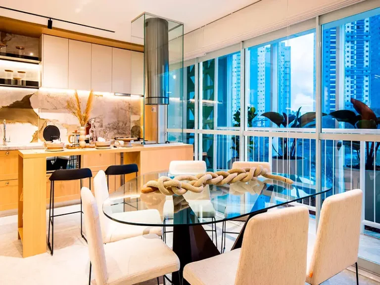 visao geral cozinha mesa de jantar