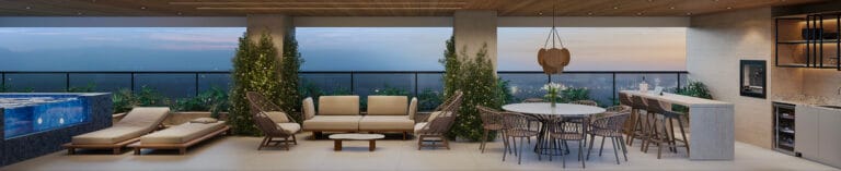 Ázus casa conceito varanda penthouse